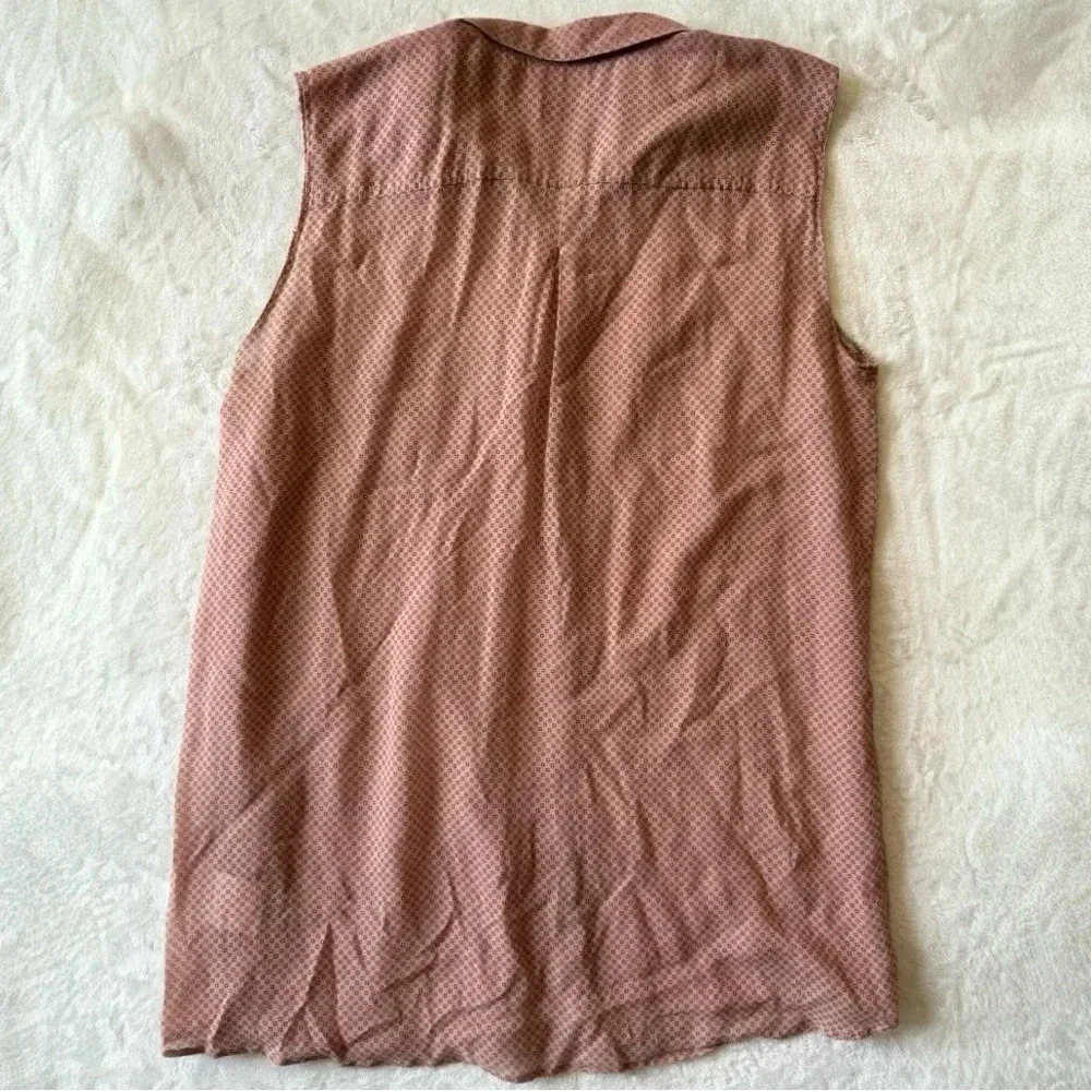NWOT $375 ROBERT FRIEDMAN Silk Blend Pink and Brown Sheer Blouse - Picture 4 of 8